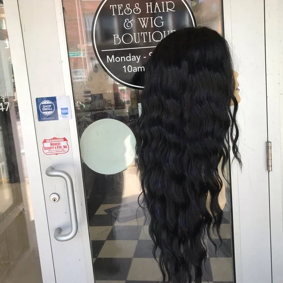 Wig Long Black Deep Wave Wig Long